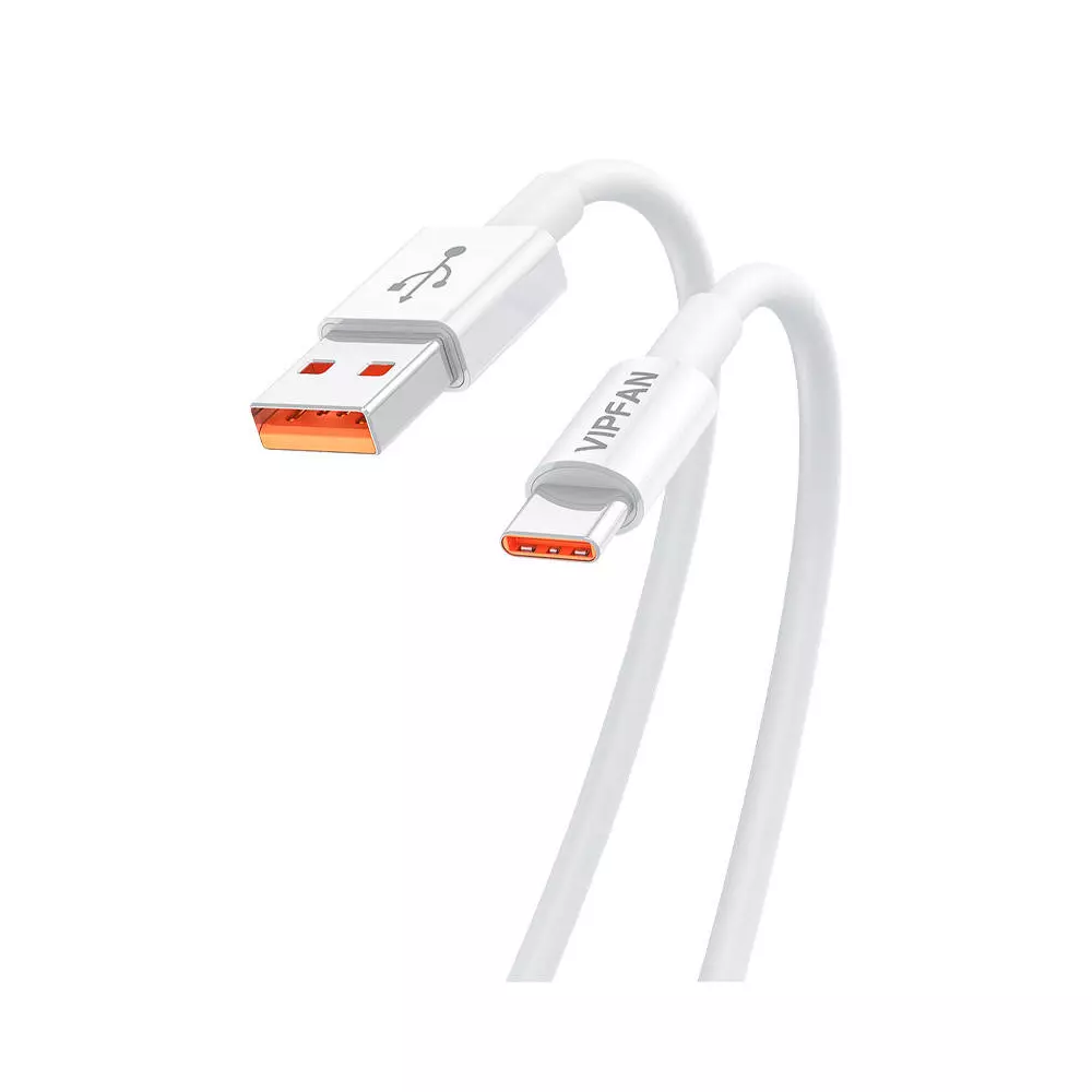 USB-USB-C kábel VFAN X17, 6A, 1,2m (fehér)