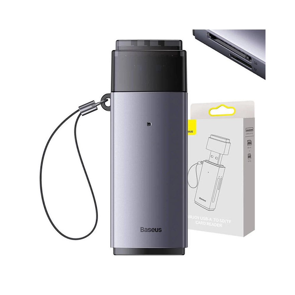 Baseus Lite Series SD/TF memóriakártya olvasó, USB (szürke)