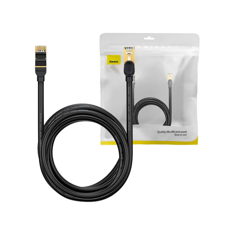 Baseus Ethernet RJ45 hálózati kábel, 10Gbps, 5m (fekete)