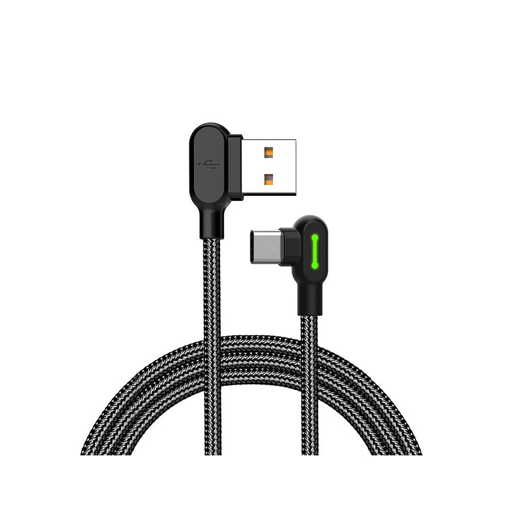 USB-ről USB-C-re hajlított kábel Mcdodo CA-5280 LED, 1,2m (fekete)