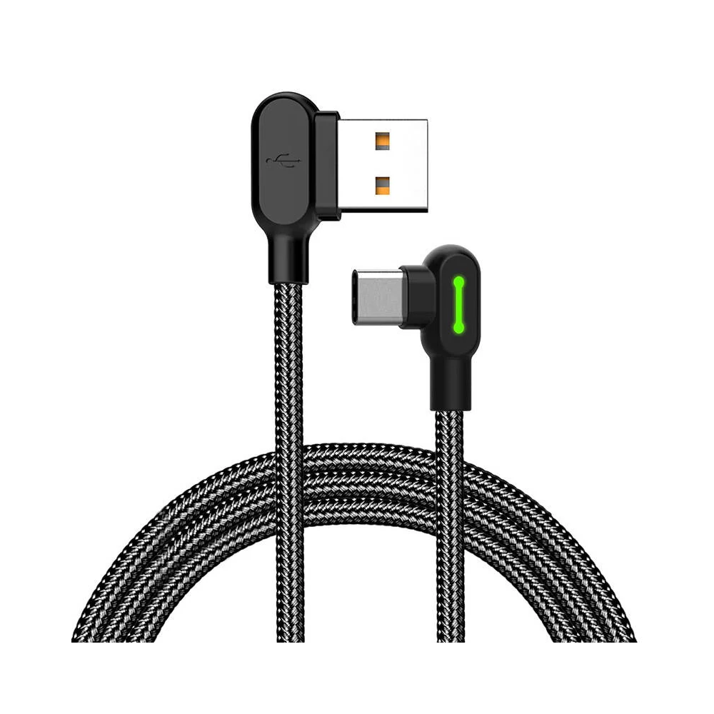 USB-ről USB-C-re hajlított kábel Mcdodo CA-5280 LED, 1,8m (fekete)