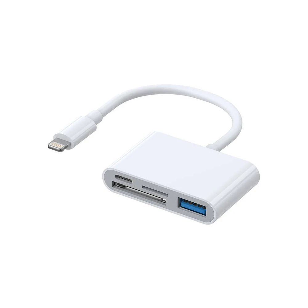 Lightning to USB OTG adapter Joyroom S-H142 SD card reader, microSD (white)