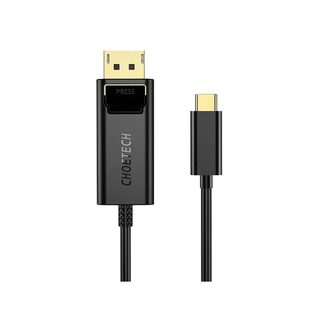 USB-C to Display Port cable Choetech XCP-1801BK, unidirectional, 4K, 1.8m (black)