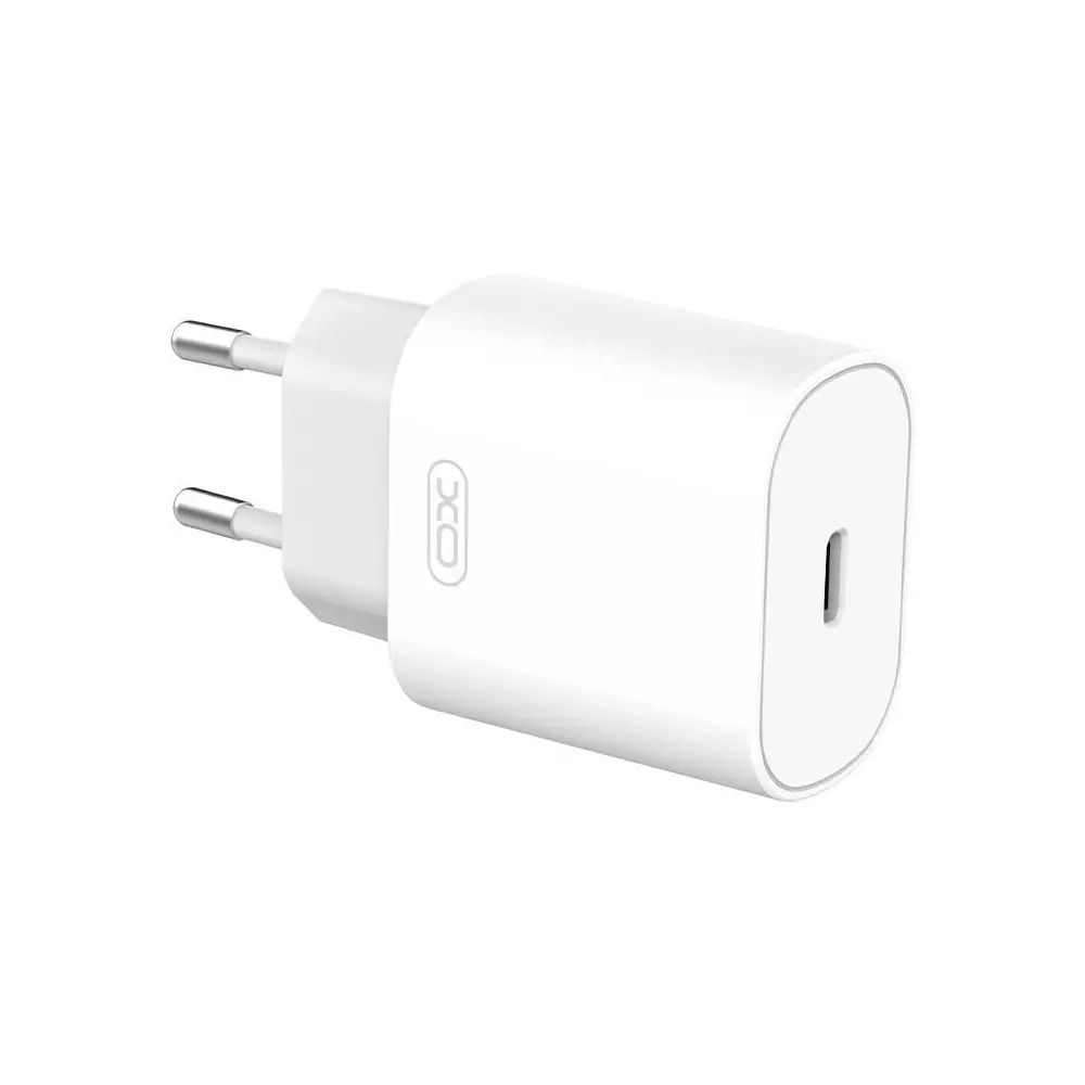 XO L91 Wall Charger, USB-C, 25W + USB-C to Lightning Cable (White)