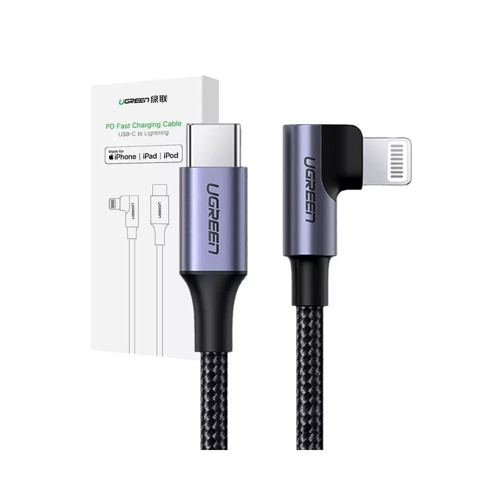 UGREEN US305 Lightning - USB-C 2.0 kábel, 3A, 1.5m (black)