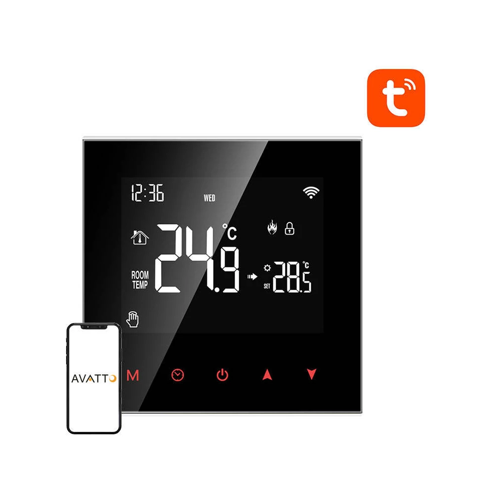 Avatto WT100 Okos vízmelegítő termosztát, 3A, WiFi, Tuya