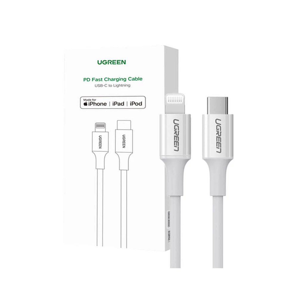 UGREEN US171 USB-C - Lightning kábel, 3A, 0,25m (fehér)