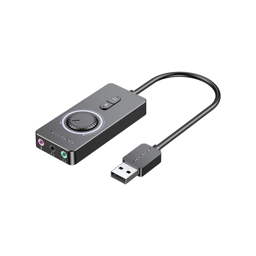 External USB 2.0 audio card Vention CDRBF 1m (black)