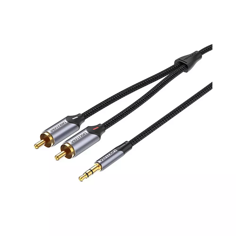 Cable Audio 2xRCA to 3.5mm Vention BCNBF 1m (grey)
