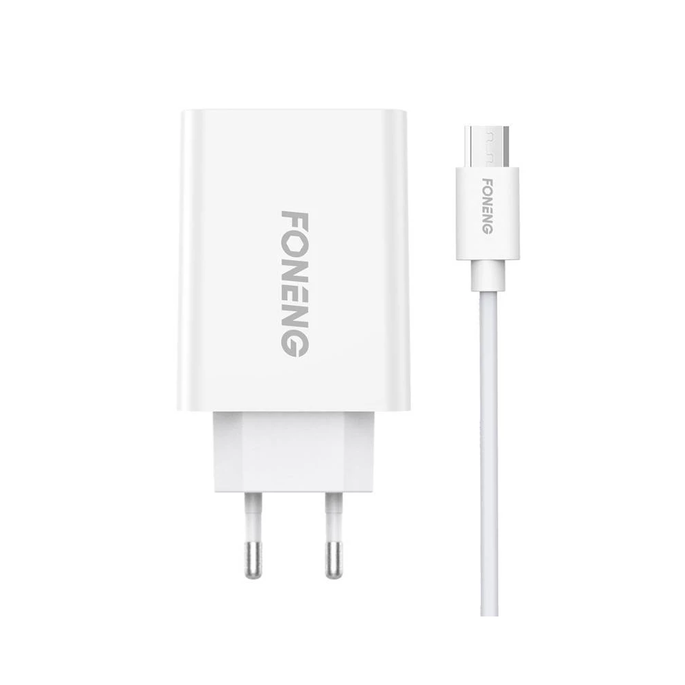 Foneng EU43 hálózati töltő, 1x USB + Micro-USB kábel