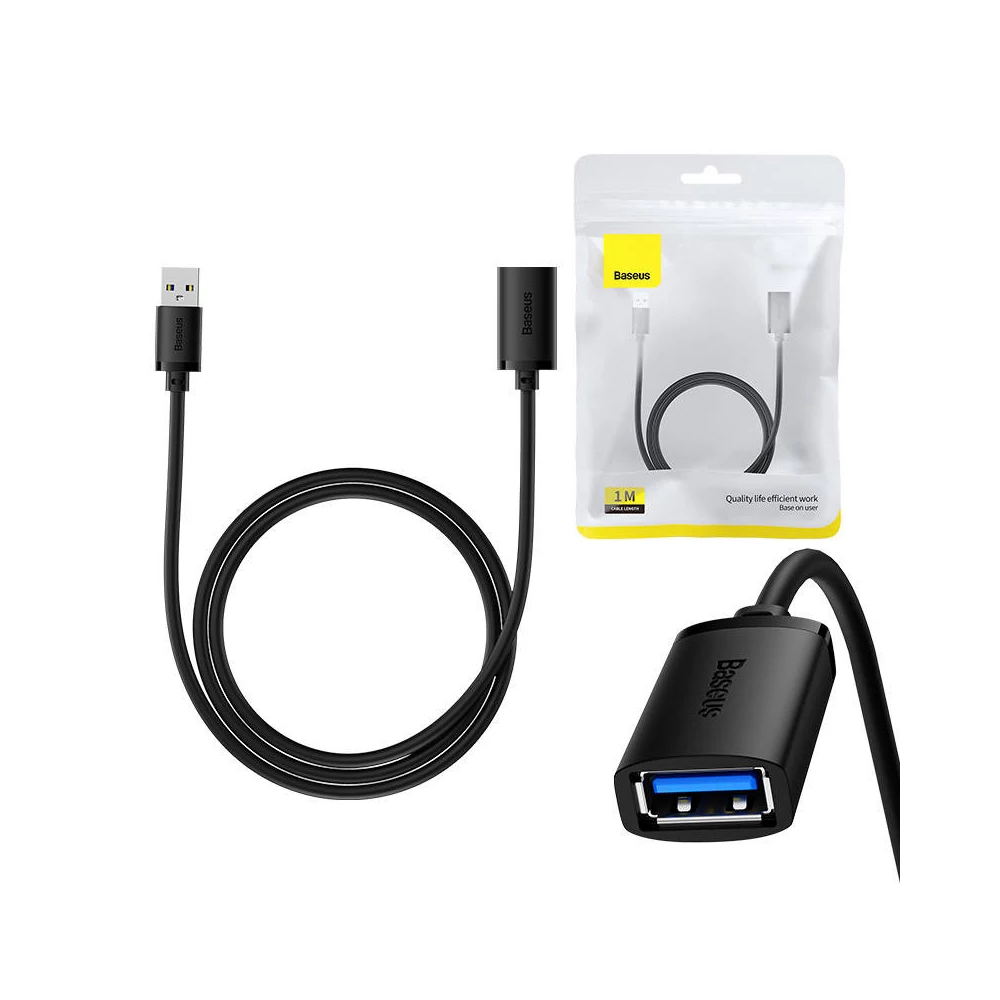 Baseus AirJoy Series USB 3.0 hosszabbítókábel, 1m (fekete)