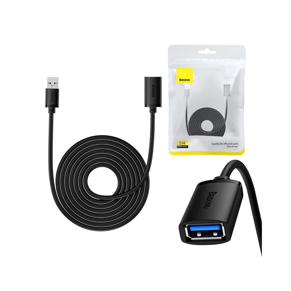 Baseus AirJoy USB 3.0 hosszabbítókábel, 0,5m (fekete)