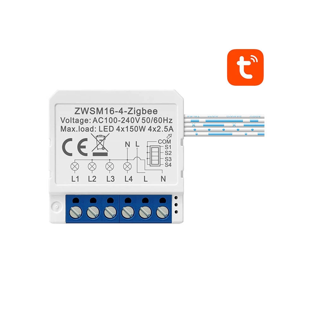 ZigBee Avatto ZWSM16-W4 TUYA intelligens aljzat kapcsoló