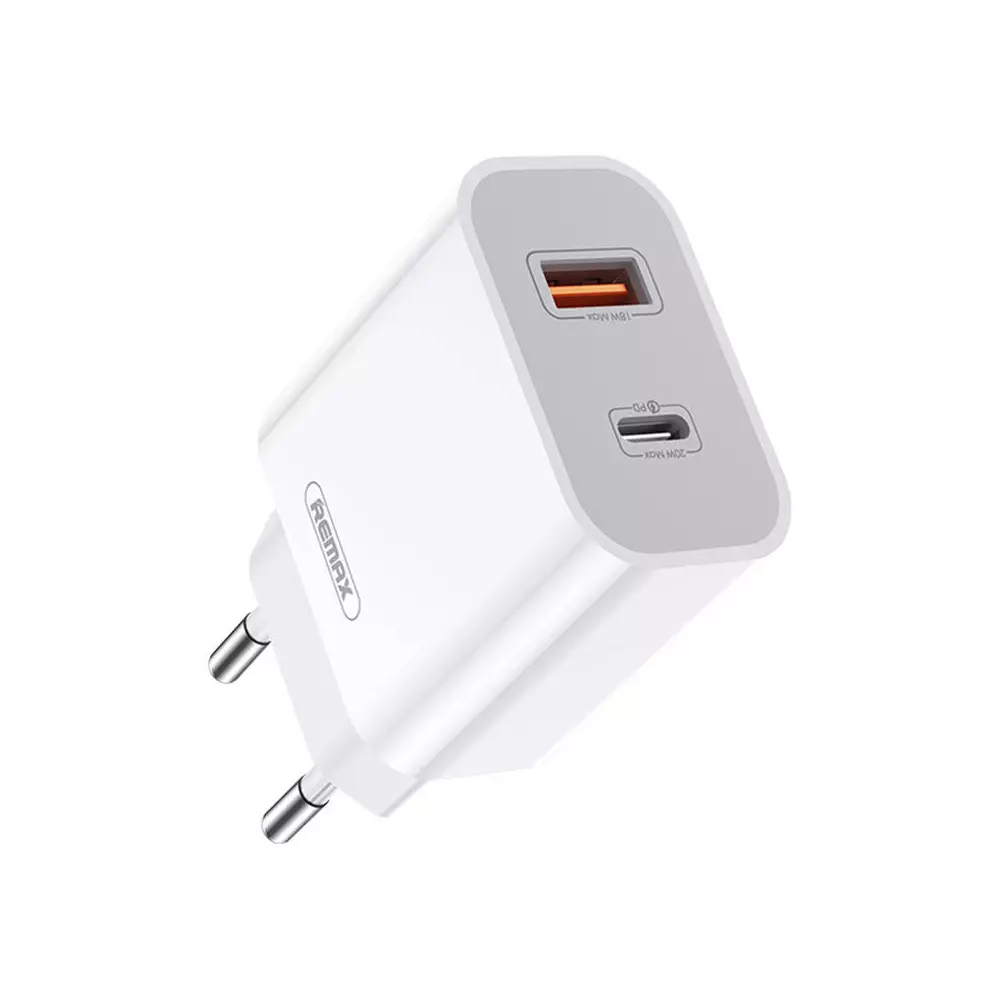 Wall charger Remax, RP-U68, USB-C, USB, 20W (white)