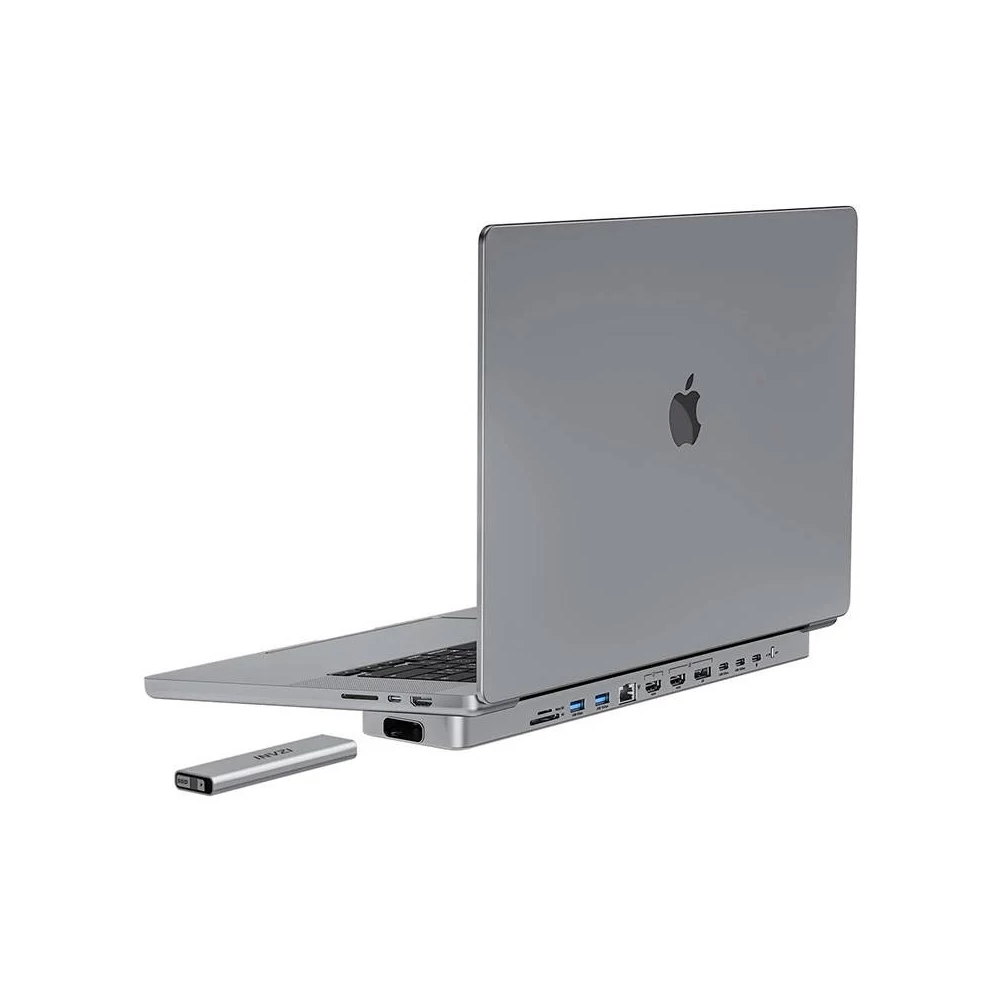 Dokkolóállomás / USB-C hub MacBook Pro 13" / 14" INVZI MagHub 12w2 SSD rekesszel (szürke)