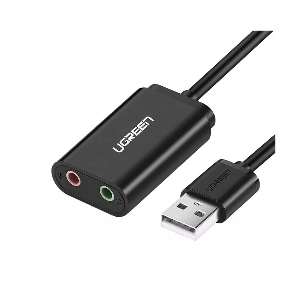 UGREEN 15 cm-es USB külső hangkártya (fekete)