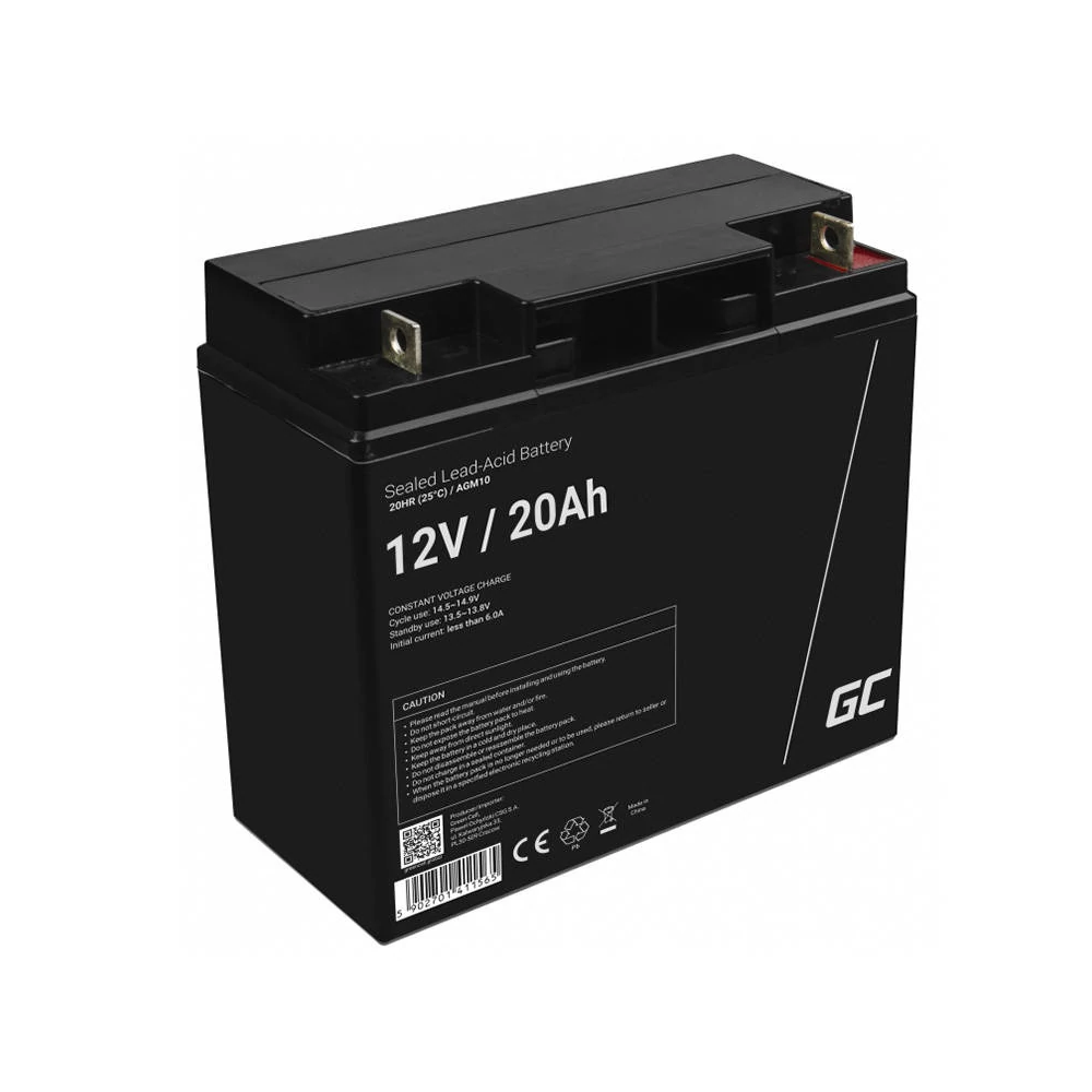 Rechargeable Battery AGM VRLA Green Cell AGM10 12V 20Ah (for lawn mower, boat, motor, cart)