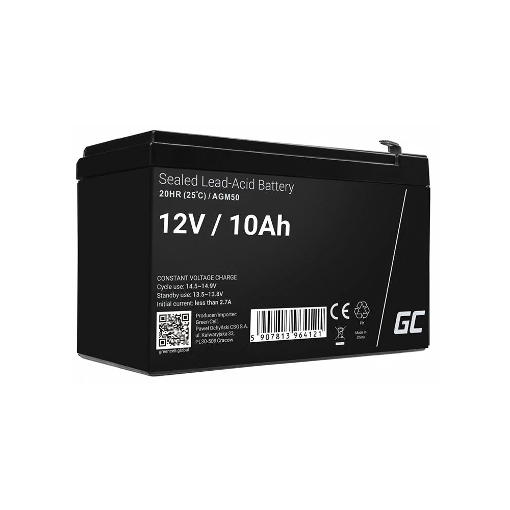 Rechargeable Battery AGM VRLA Green Cell AGM50 12V 10Ah (for UPS, toy car, lawn mower)