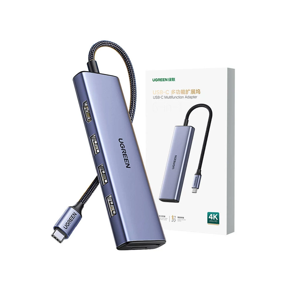 UGREEN Revodok CM511 Adapter hub USB-C - HDMI, 3x USB-A 3.0, SD/TF