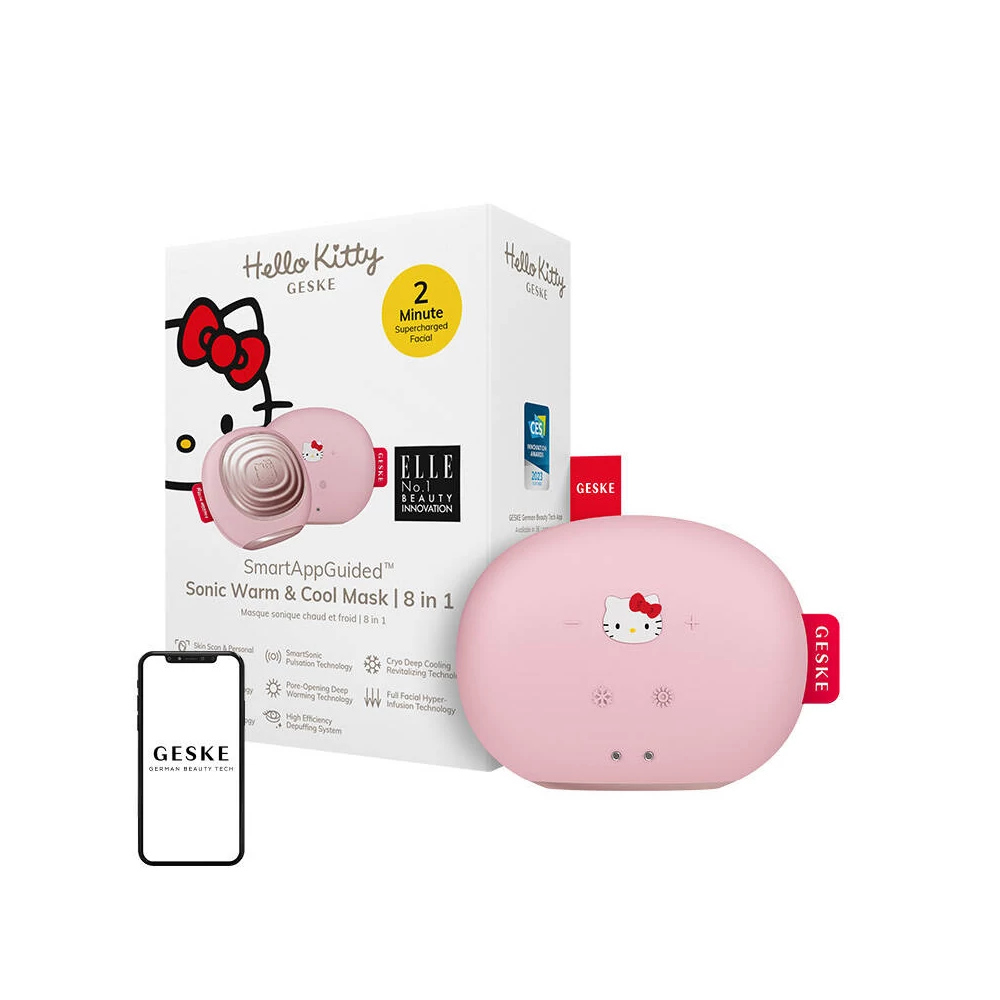 Geske 8 az 1-ben Hello Kitty Szónikus arcmasszírozó Cool & Warm móddal (rózsaszín)