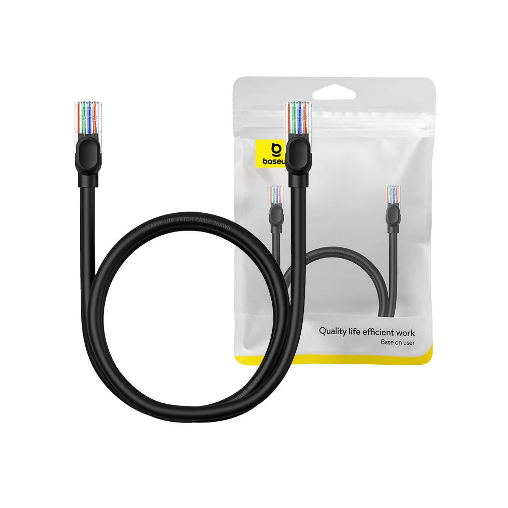 Baseus Ethernet CAT5 hálózati kábel, 1m (fekete)