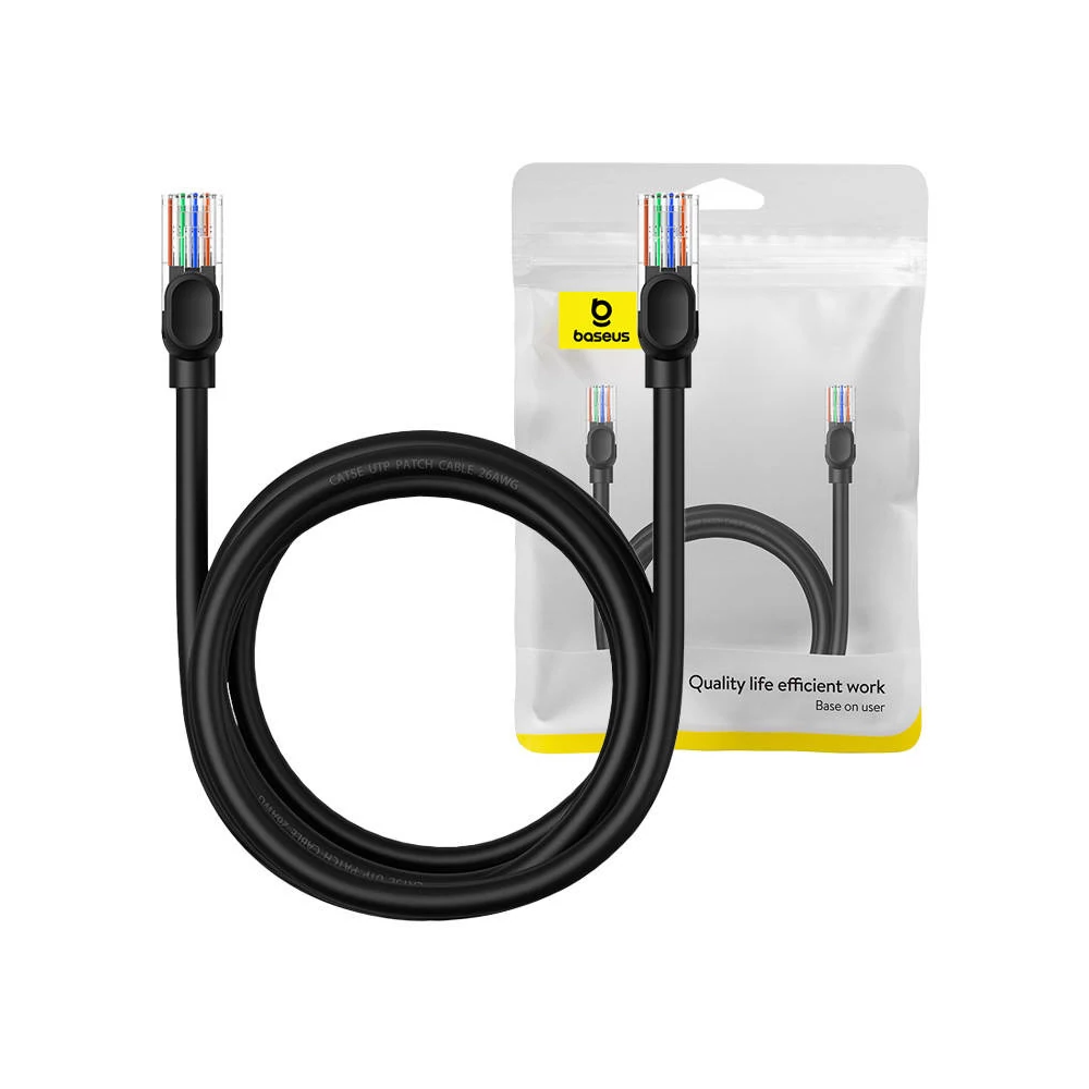 Baseus Ethernet CAT5 hálózati kábel, 2m (fekete)