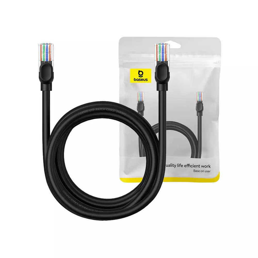 Baseus Ethernet CAT5 hálózati kábel, 3m (fekete)