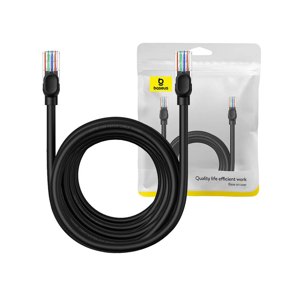 Baseus Ethernet CAT5 hálózati kábel, 8m (fekete)