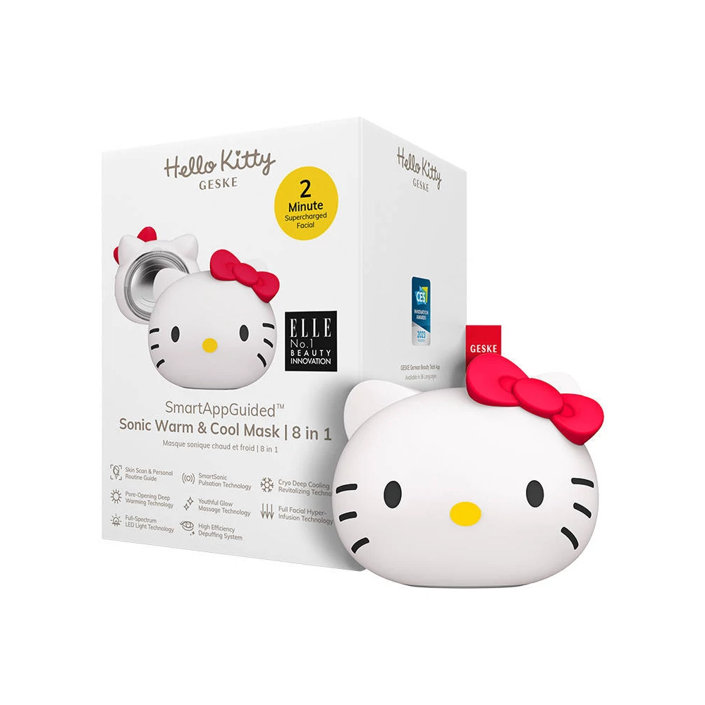 Geske 8 az 1-ben Okos Szónikus hideg meleg arcvasaló (Hello Kitty gyöngyház)