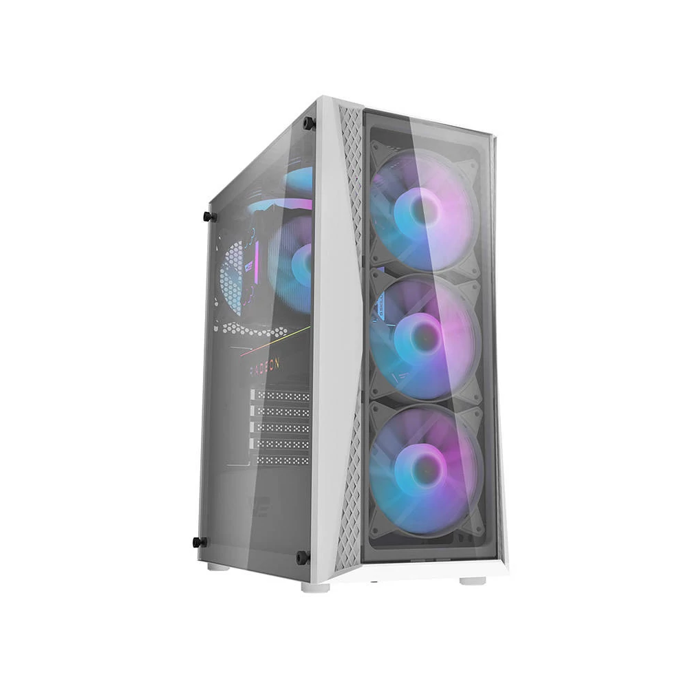 Darkflash DK352 Plus számítógépház + 4 ARGB ventilátor (fehér)