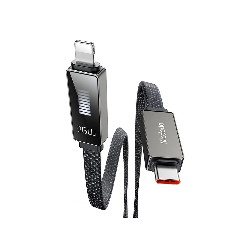 Mcdodo CA-4960 USB-C Lightning kábel kijelzővel 36W 1.2m (fekete)