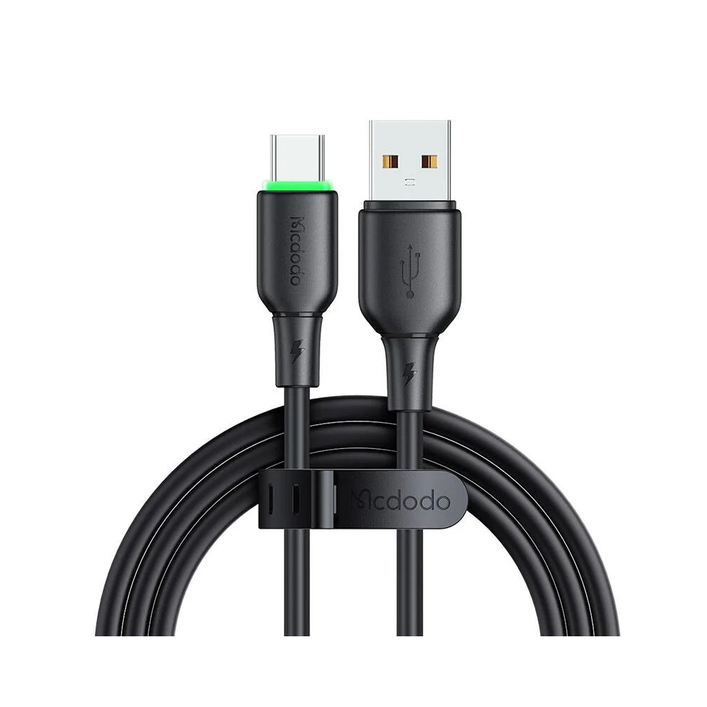 USB USB-C kábel Mcdodo CA-4751 LED világítással 1.2m (fekete)