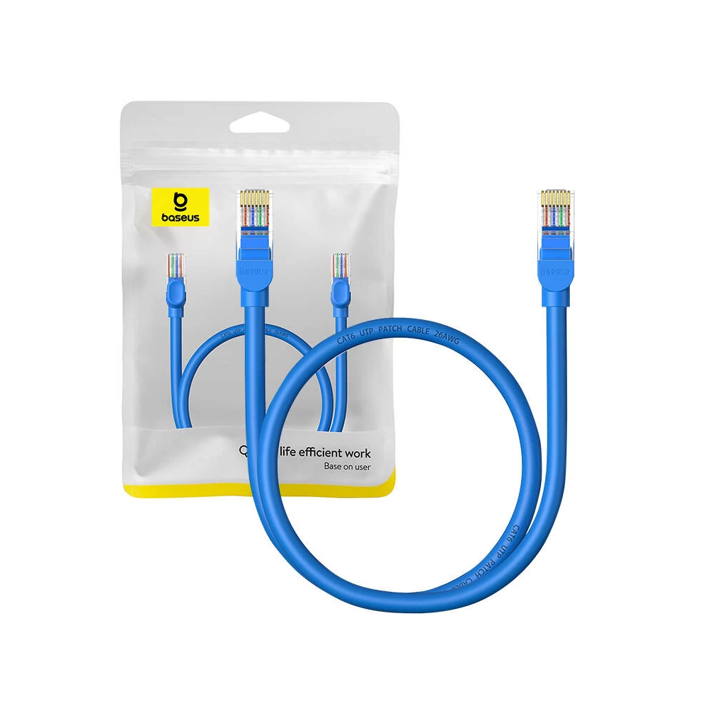 Baseus Ethernet RJ45 kerek kábel, Cat.6, 0,5m (kék)