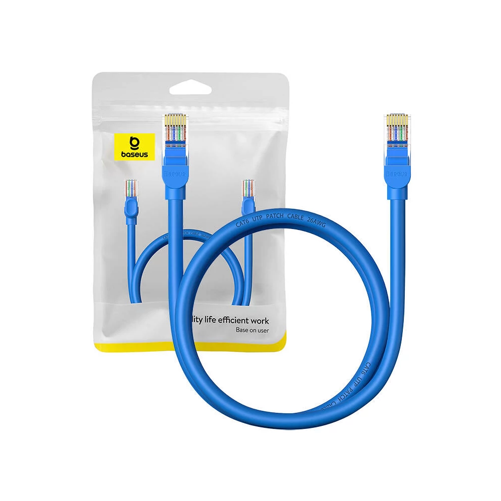 Baseus Ethernet RJ45 kerek kábel, Cat.6, 1m (kék)