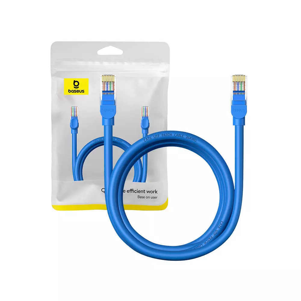 Baseus Ethernet RJ45 kerek kábel, Cat.6, 2m (kék)