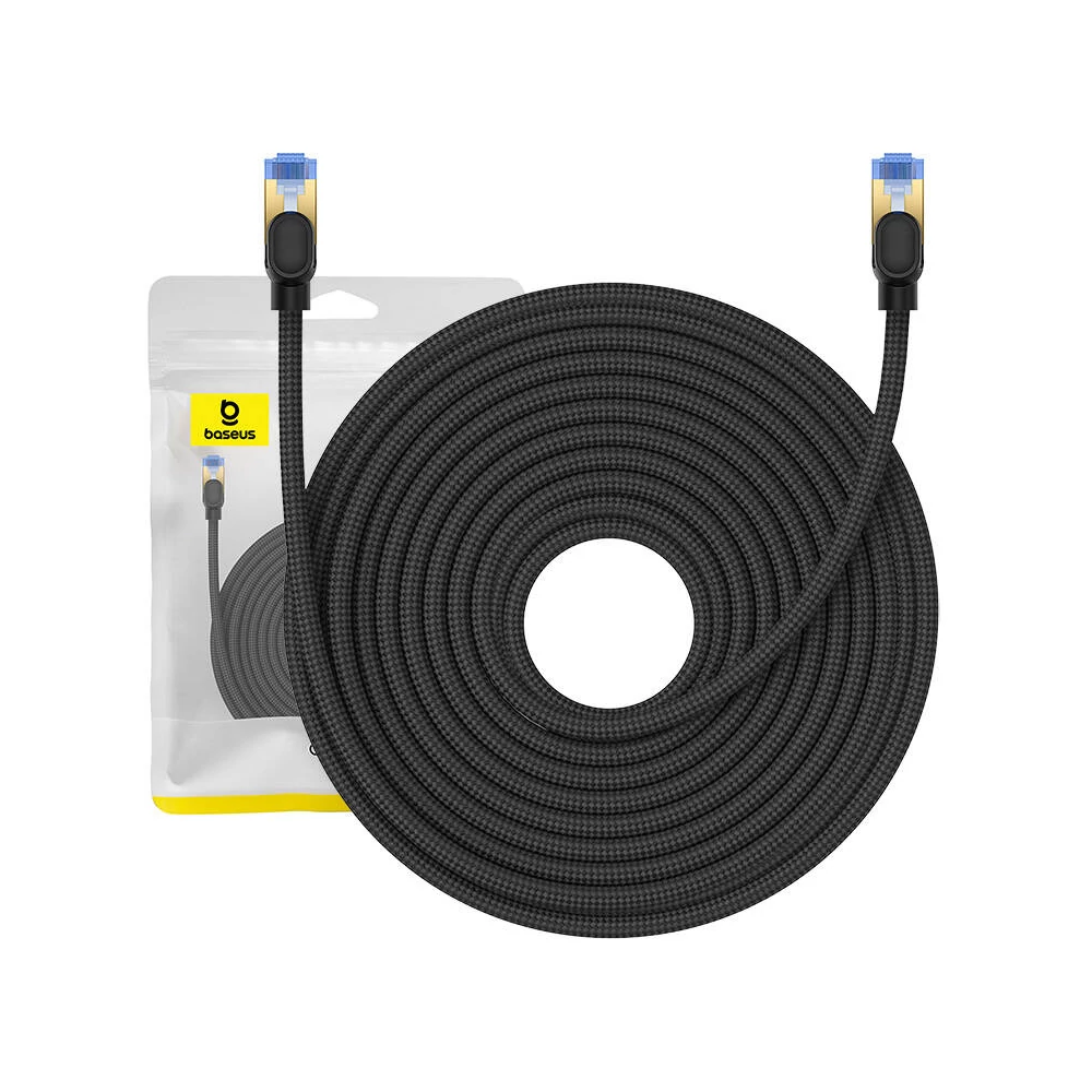 Baseus Ethernet RJ45 fonott hálózati kábel cat.7, 10Gbps, 20m (fekete)