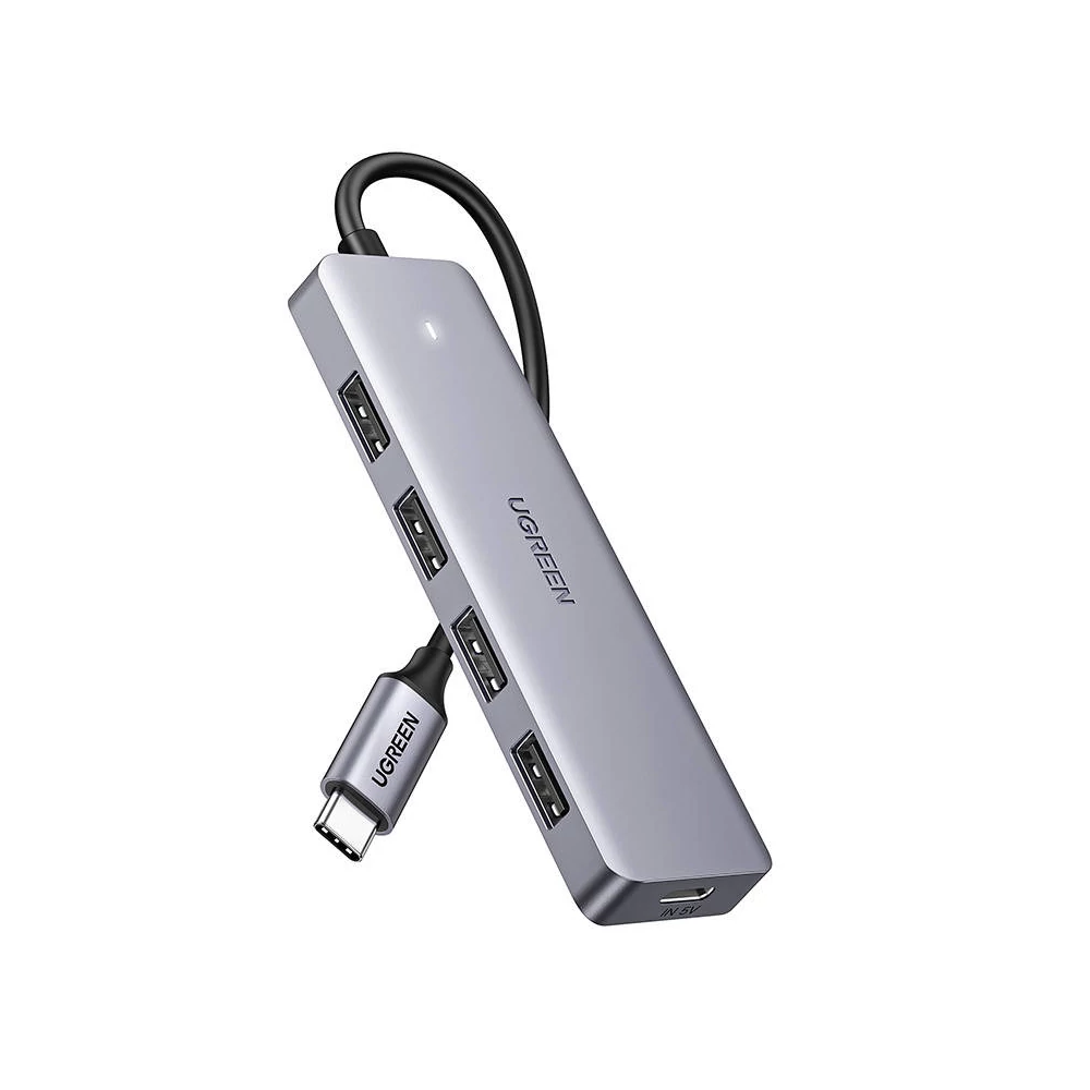 UGREEN 4 az 1-ben hub adapter USB-C - 4x USB 3.0 + USB-C (szürke)