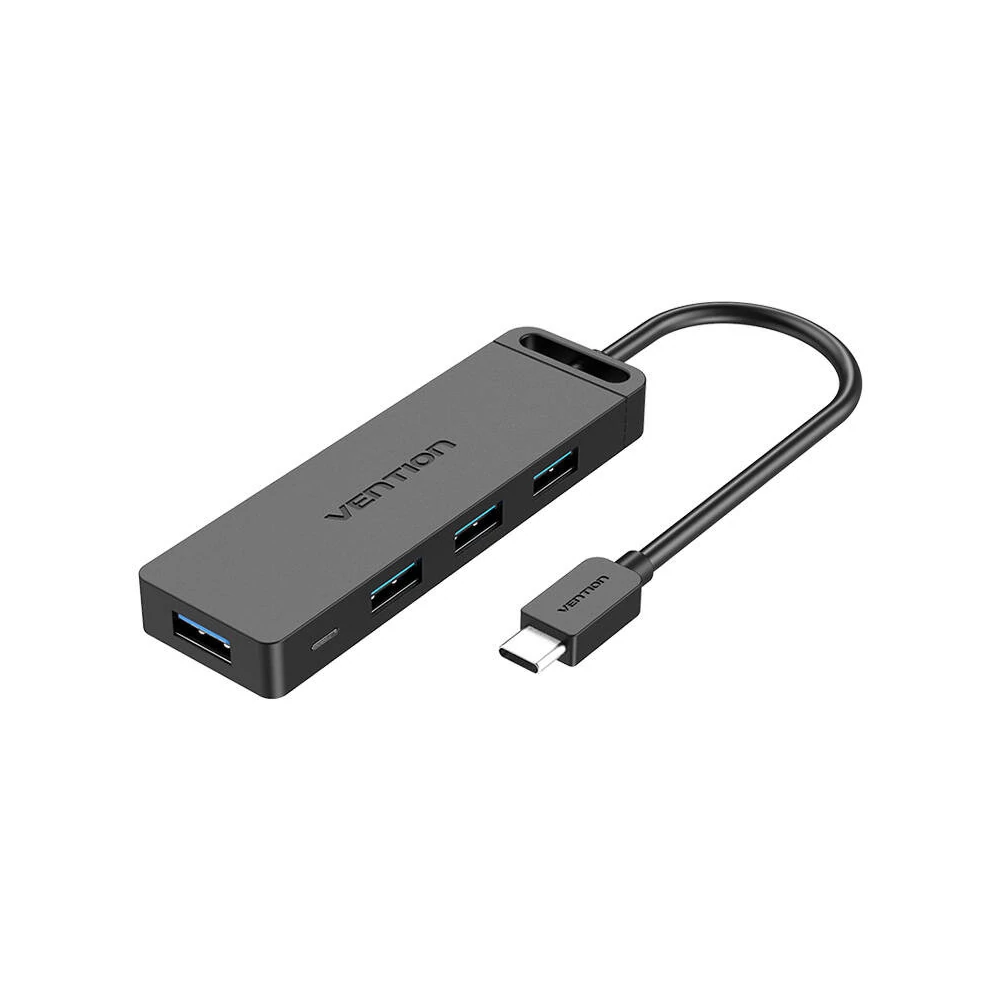 Hub 5in1 with 4 Ports USB 3.0 and USB-C cable Vention TGKBD 0,5m Black