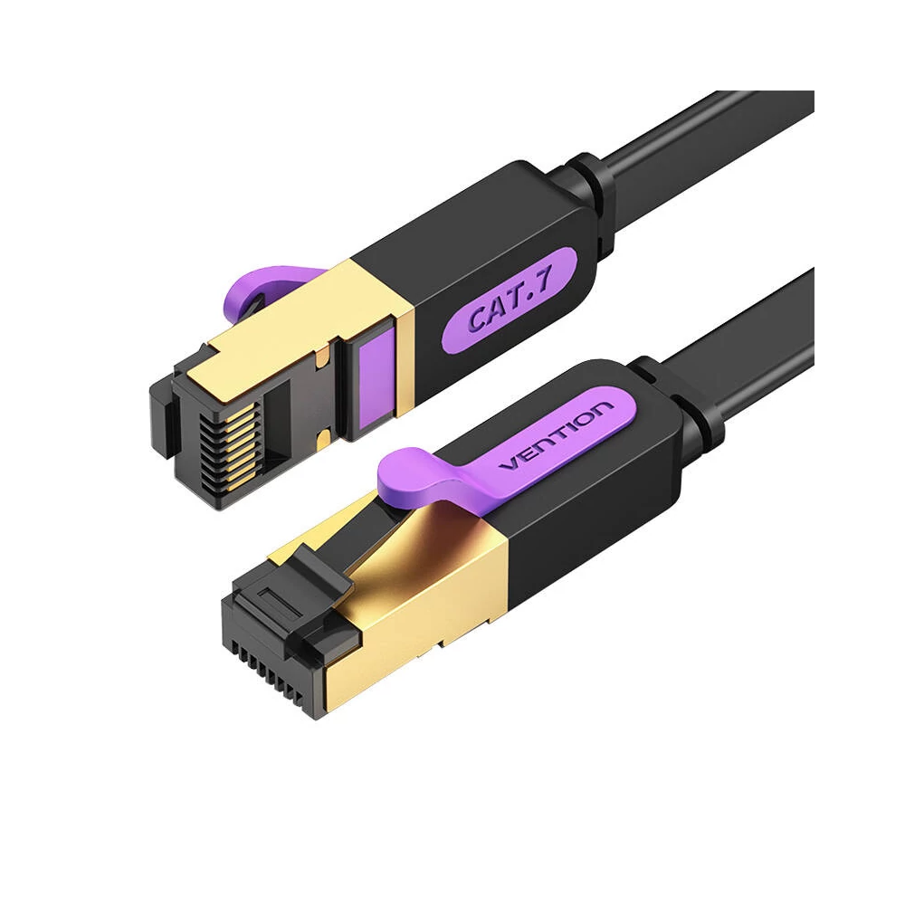 Flat Network Cable UTP CAT7 Vention ICABJ RJ45 Ethernet 10Gbps 5m Black