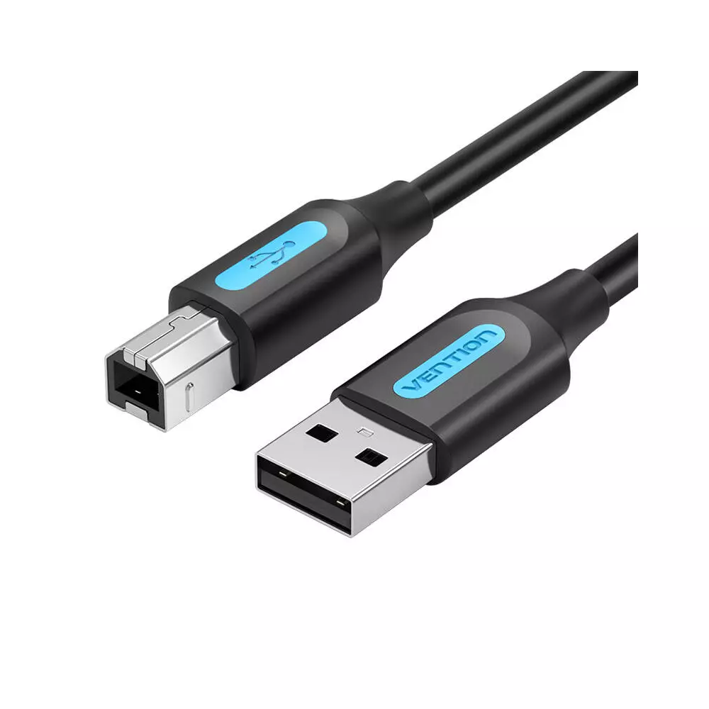 USB 2.0 A to USB-B cable with ferrite core Vention COQBL 2A 10m Black PVC