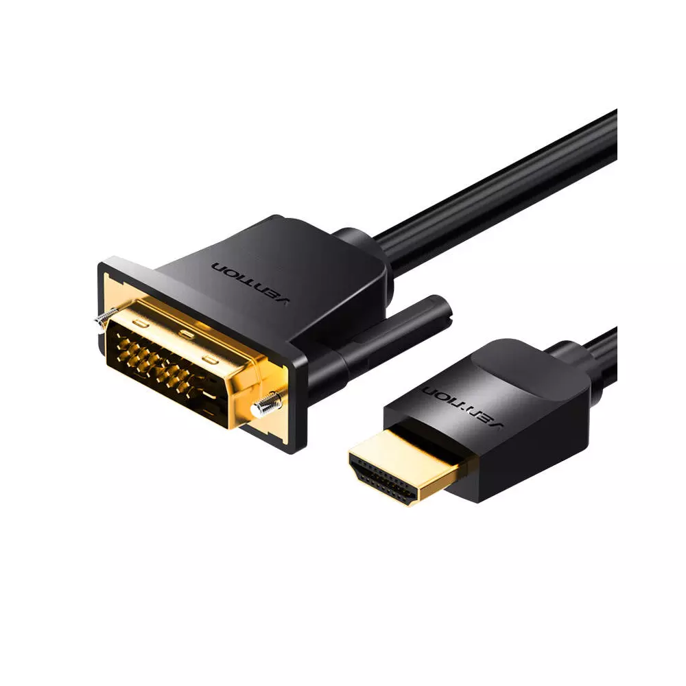 Kabel HDMI do DVI (24+1) Vention ABFBH 2m, 4K 60Hz/ 1080P 60Hz (Czarny)