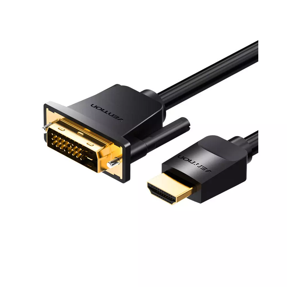 Kabel HDMI do DVI (24+1) Vention ABFBI 3m, 4K 60Hz/ 1080P 60Hz (Czarny)