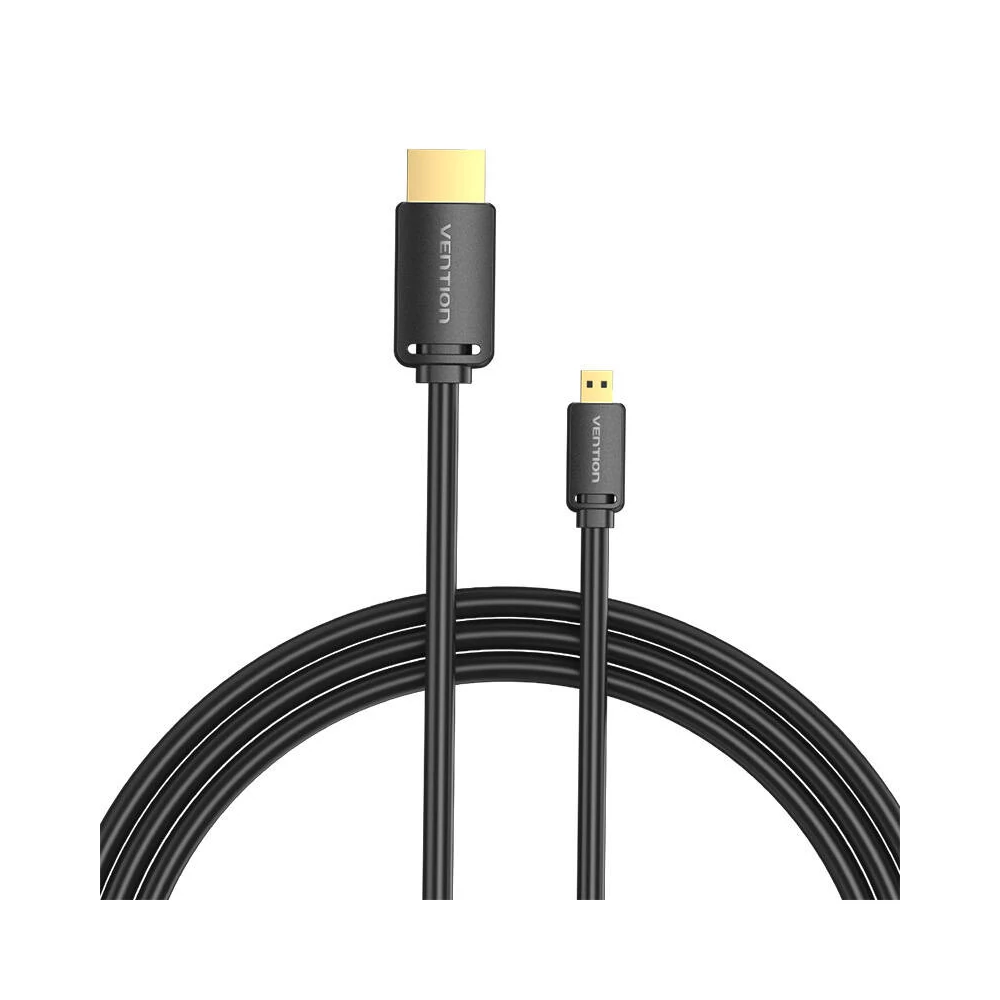 HDMI-D Male to HDMI-A Male Cable Vention AGIBF 1m, 4K 60Hz (Black)