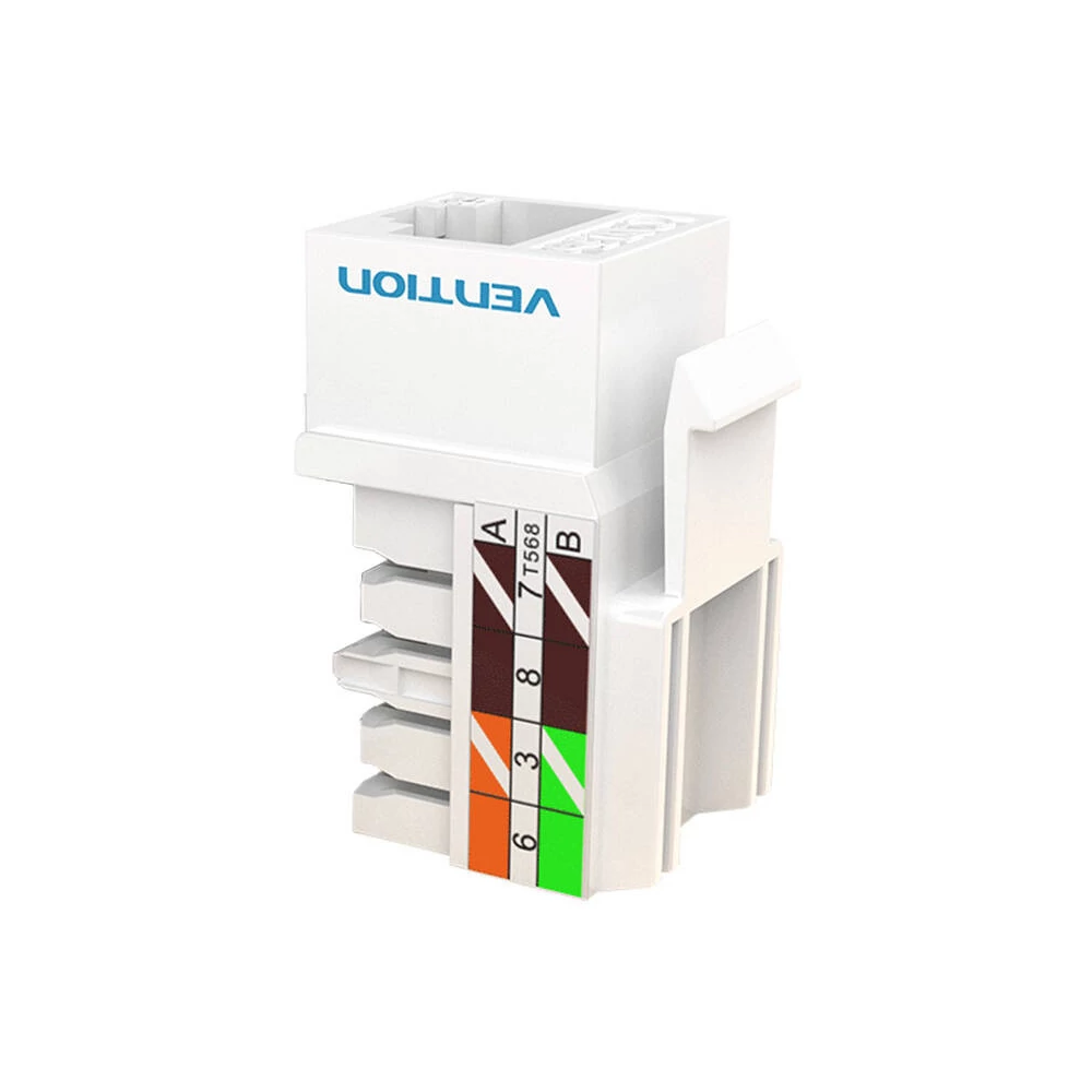 Keystone Jack Coupler Cat.5E UTP 180-Degree Vention IPBW0 White