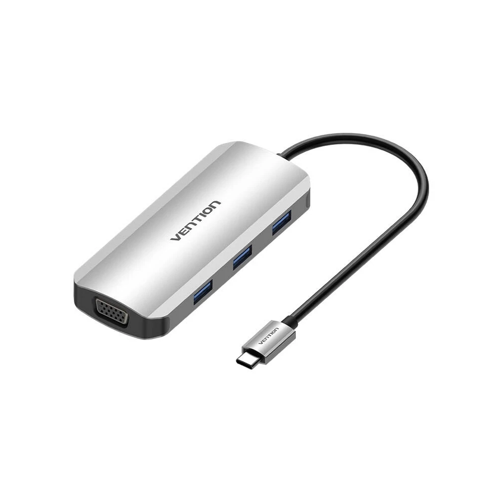 USB-C Docking Station to HDMI, VGA, 3x USB 3.0, PD 0.15m Vention TOIHB (gray)