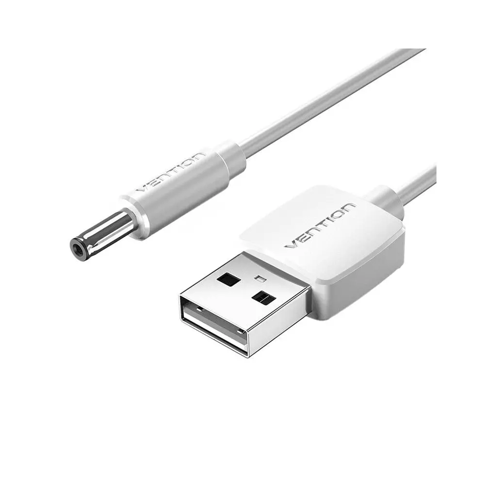Power Cable USB 2.0 to DC 3.5mm Barrel Jack 5V Vention CEXWG 1,5m (white)