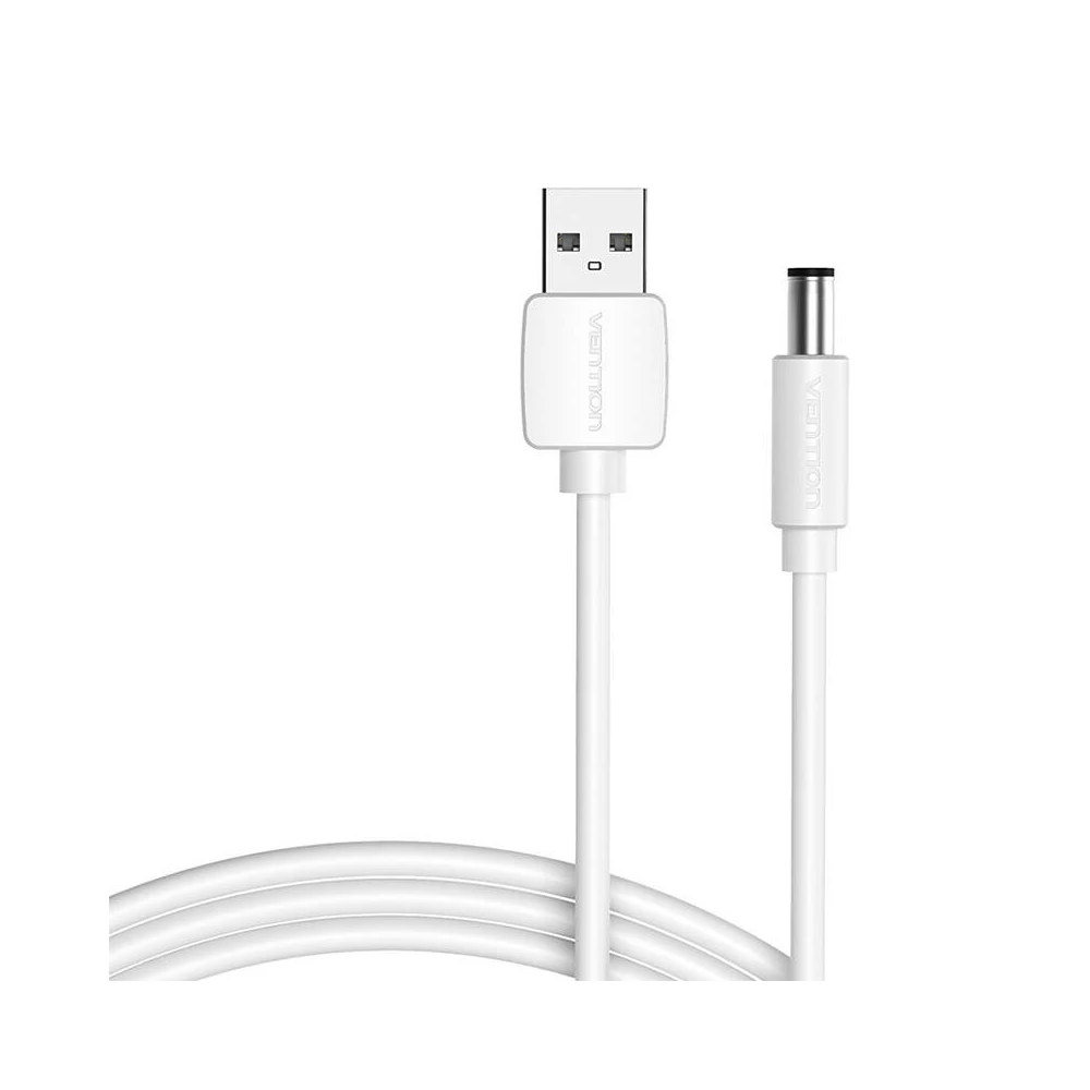 Tápkábel USB 2.0 és DC 5,5 mm-es hüvelyes csatlakozó 5V Vention CEYWG 1,5m (fehér)