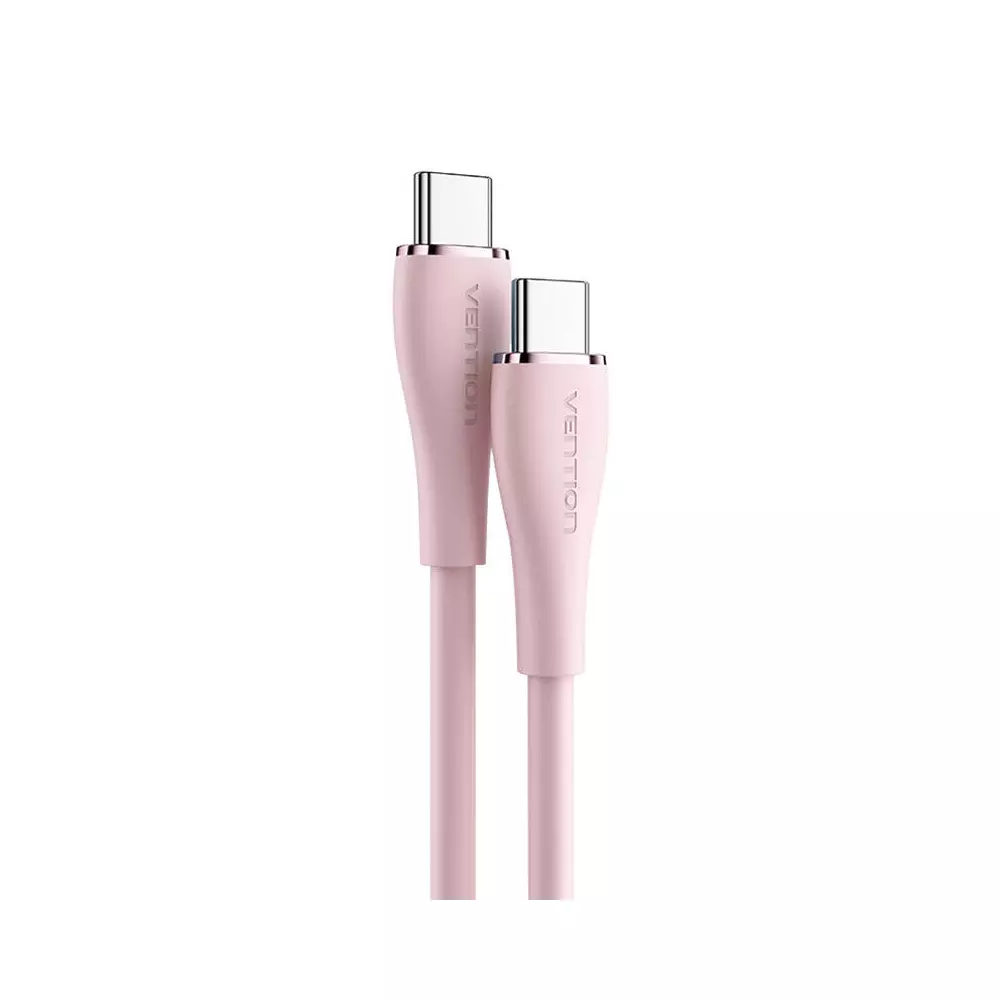 USB-C 2.0 to USB-C Cable Vention TAWPF 1m, PD 100W, Pink Silicone