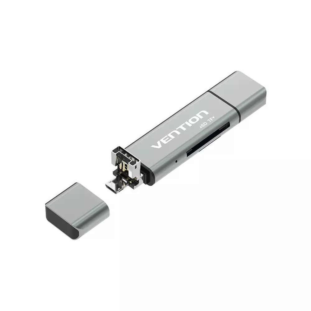 Multifunctional USB2.0 Card Reader Vention CCJH0 Gray