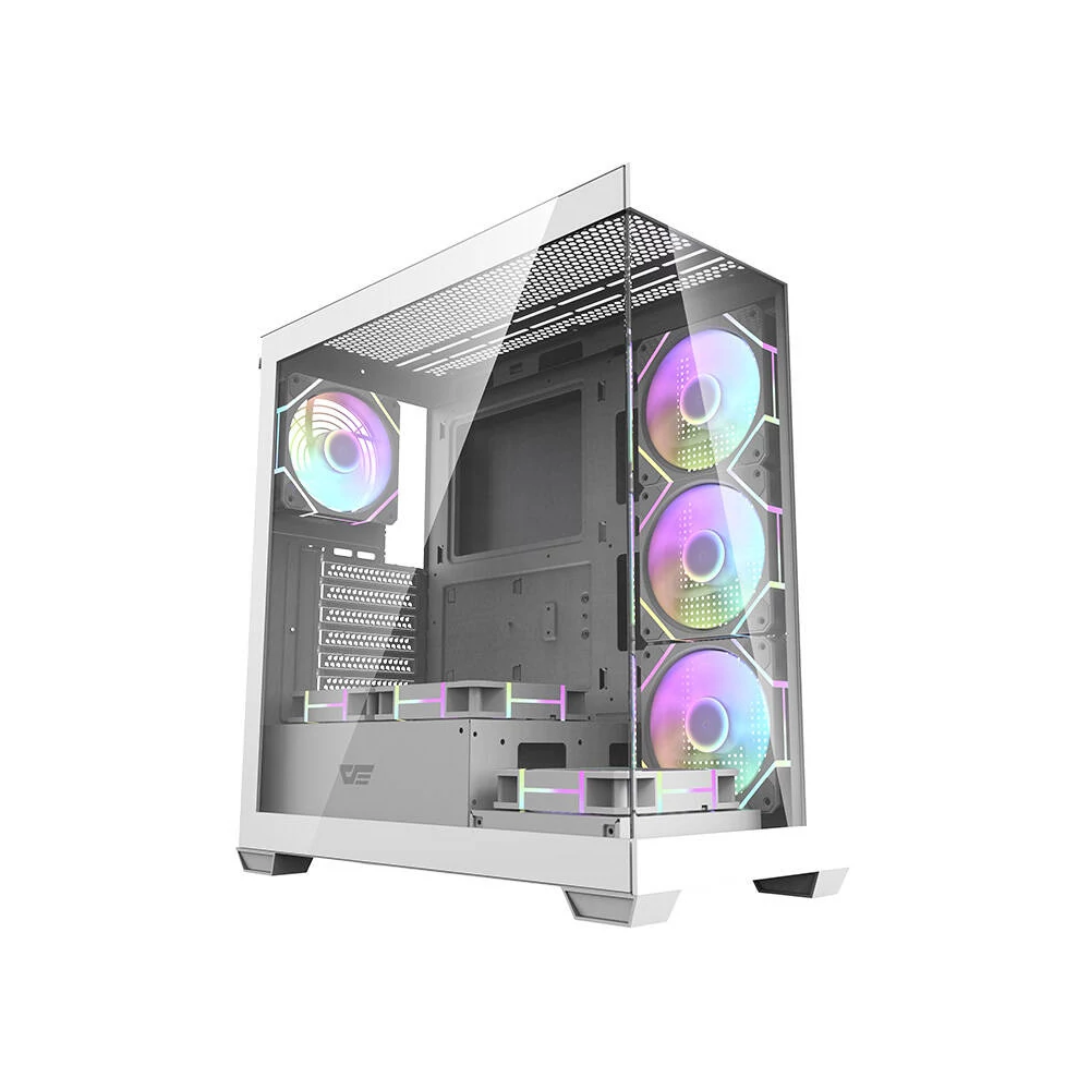 Darkflash DS900 számítógépház (fehér) + 7 ARGB ventilátorok
